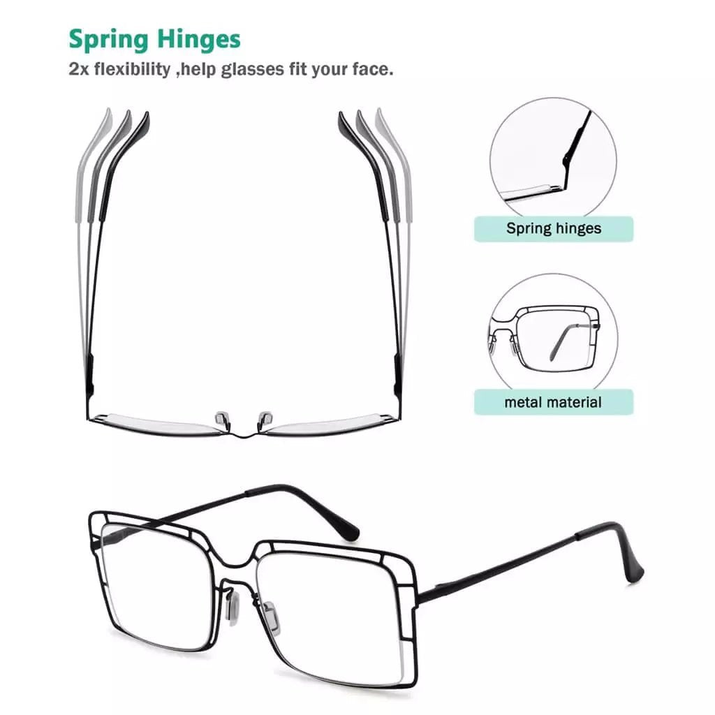 4 Pack Thin Metal Hollow Frame Reading Glasses R2301eyekeeper.com