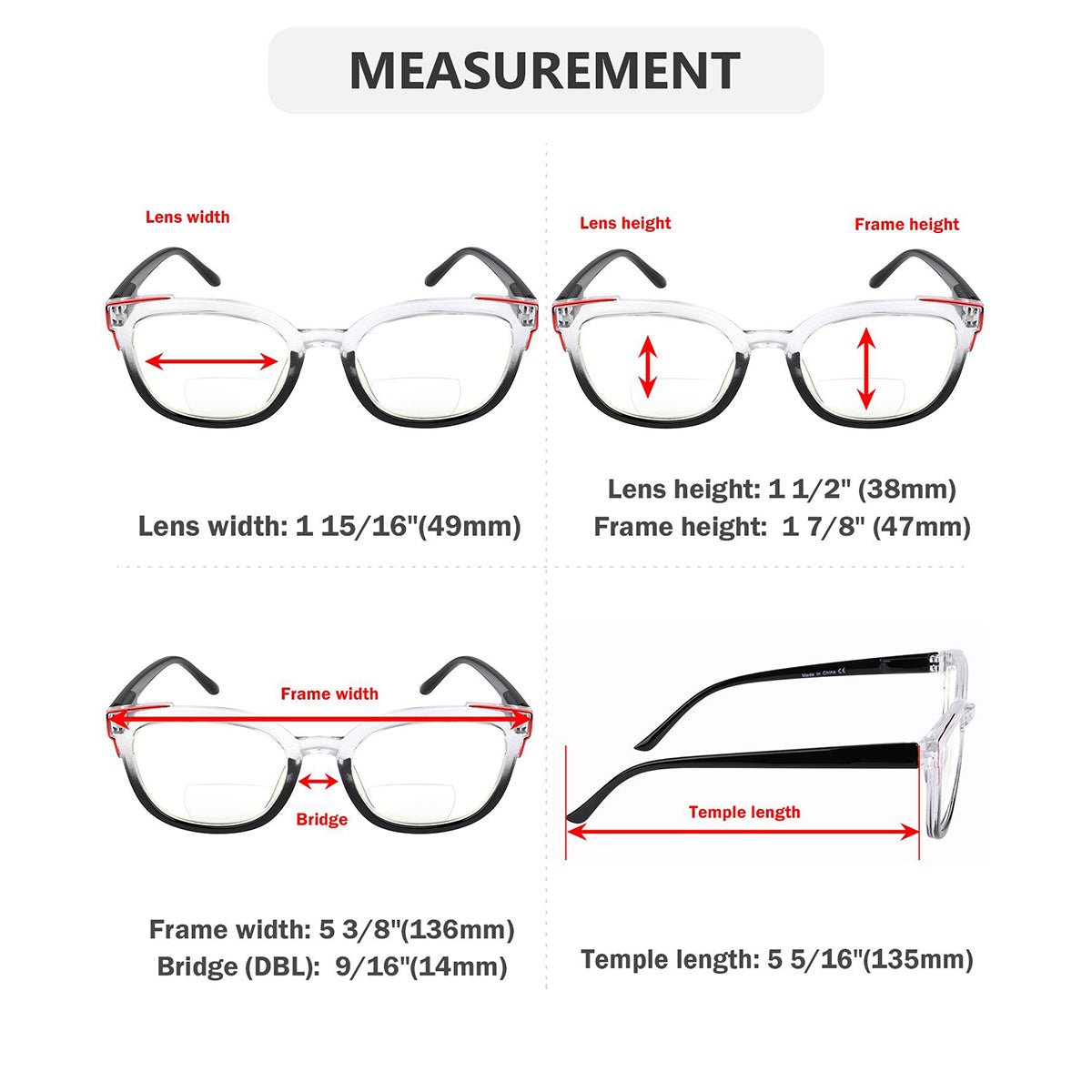 4 Pack Two Tone Bifocal Reading Glasses BR2114eyekeeper.com