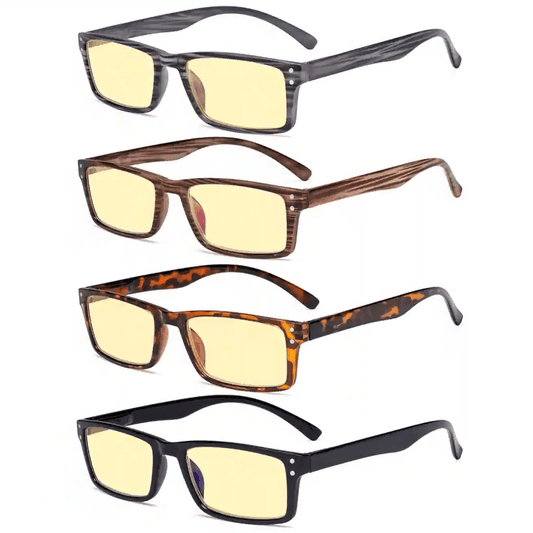 4 Pack Vintage Blue Light Blocking Reading Glasses TM057eyekeeper.com