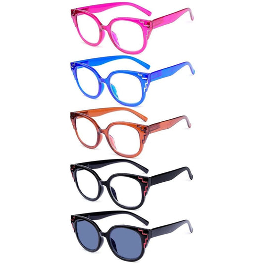 5 Pack Cat - eye Reading Glasses Fashion Readers R2119eyekeeper.com
