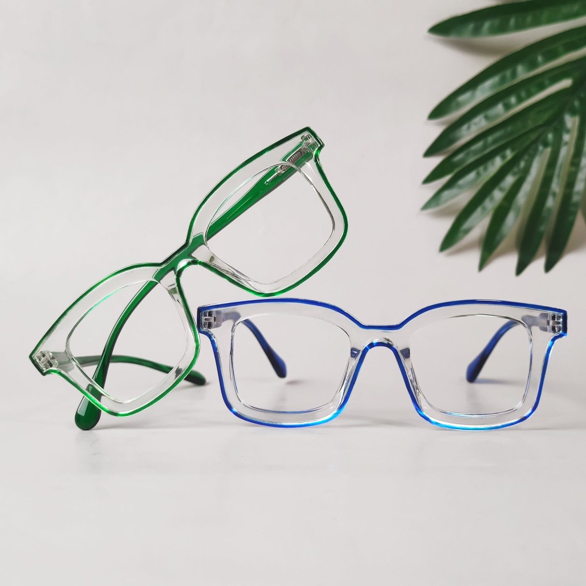 5 Pack Chic Double Color Reading Glasses Square Readers R2105eyekeeper.com