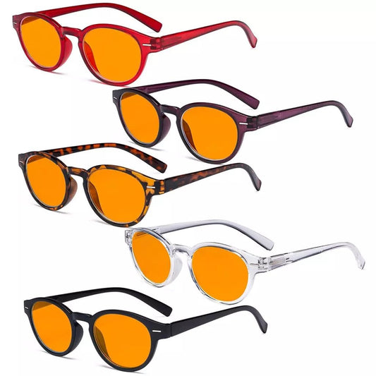 5 Pack Classic Oval Blue Light Blocking Reading Glasses DS091eyekeeper.com