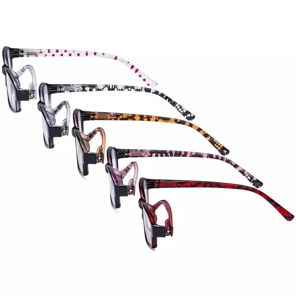 5 Pack Cute Reading Glasses with Polka Dots Temples R908Peyekeeper.com