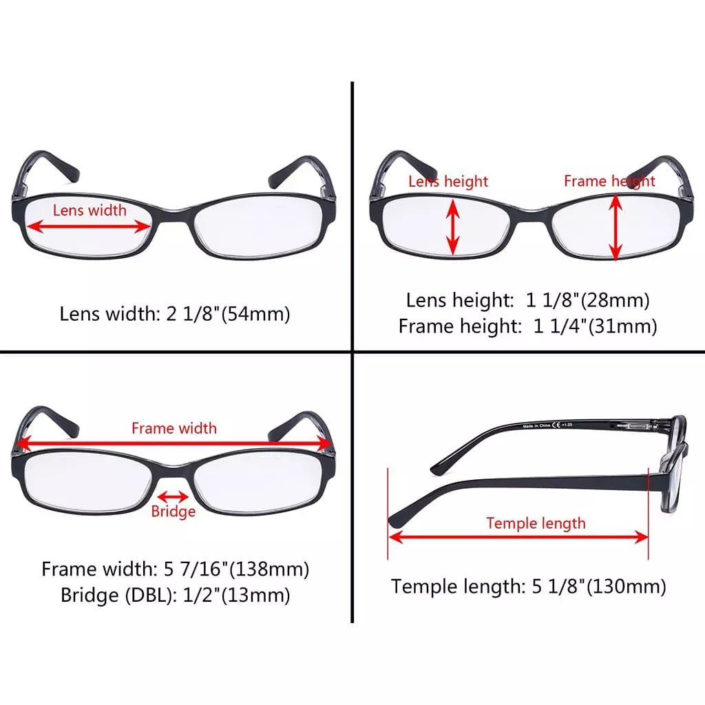 5 Pack Fashion Reading Glasses Small Lens R908Keyekeeper.com