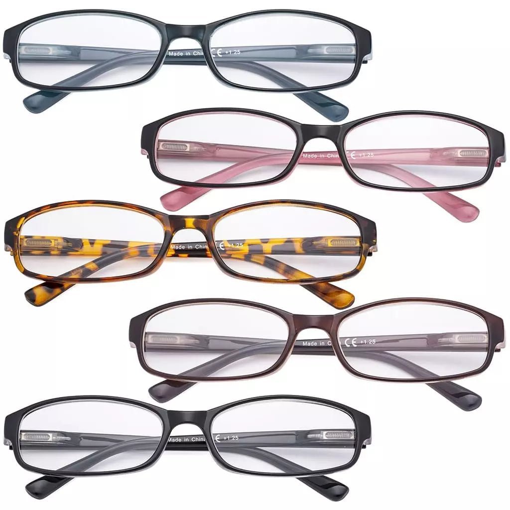 5 Pack Fashion Reading Glasses Small Lens R908Keyekeeper.com