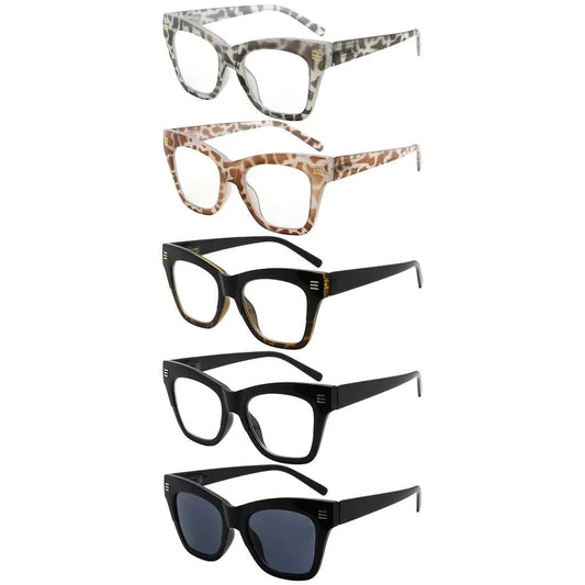 5 Pack Fashionable Reading Glasses Stylish Readers R2111eyekeeper.com