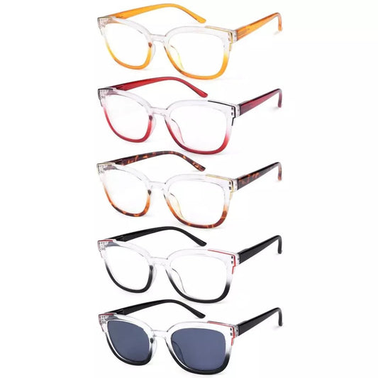 5 Pack Fashionable Reading Glasses Two Tone Eyeglasses R2114eyekeeper.com