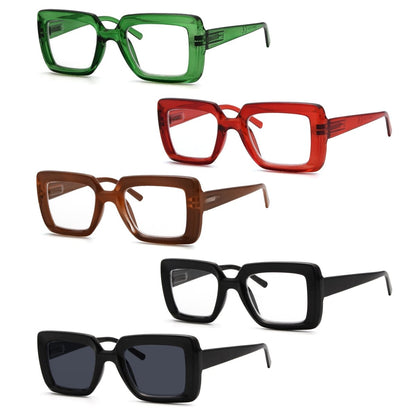 5er Pack Rechteck Funky Lesebrille Trendy Leser R2101