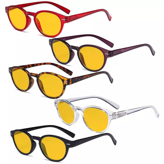 5 Pack Oval Blue Light Blocking Reading Glasses HP091eyekeeper.com