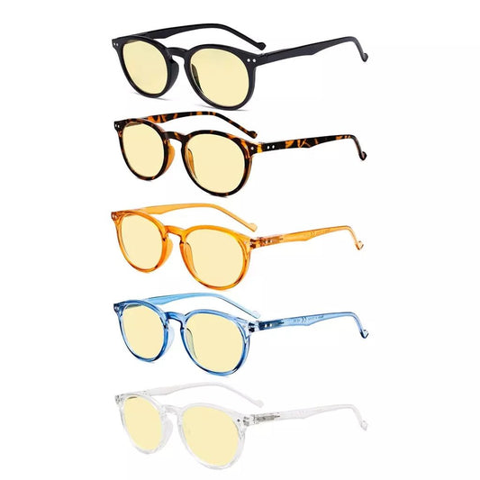 5 Pack Oval Round Blue Light Blocking Reading Glasses TM071eyekeeper.com