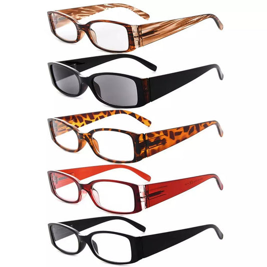 5 Pack Reading Glasses with Different Pattern Arm R040eyekeeper.com