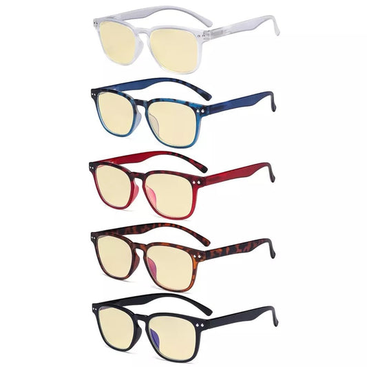 5 Pack Retro Blue Light Blocking Reading Glasses TM079eyekeeper.com