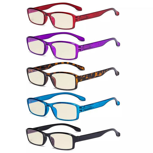 5 Pack Stylish Blue Light Filter Reading Glasses UVR9102eyekeeper.com