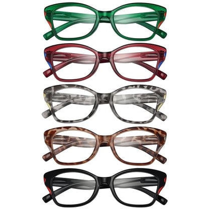5 Pack Stylish Reading Glasses Cat - eye Readers R2126eyekeeper.com