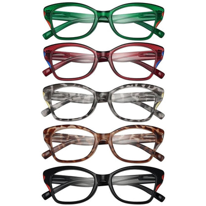 5 Pack Stylish Reading Glasses Cat - eye Readers R2126eyekeeper.com