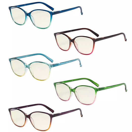 5 Pack Stylish Two - tone Blue Light Filter Readers UVRFH2eyekeeper.com