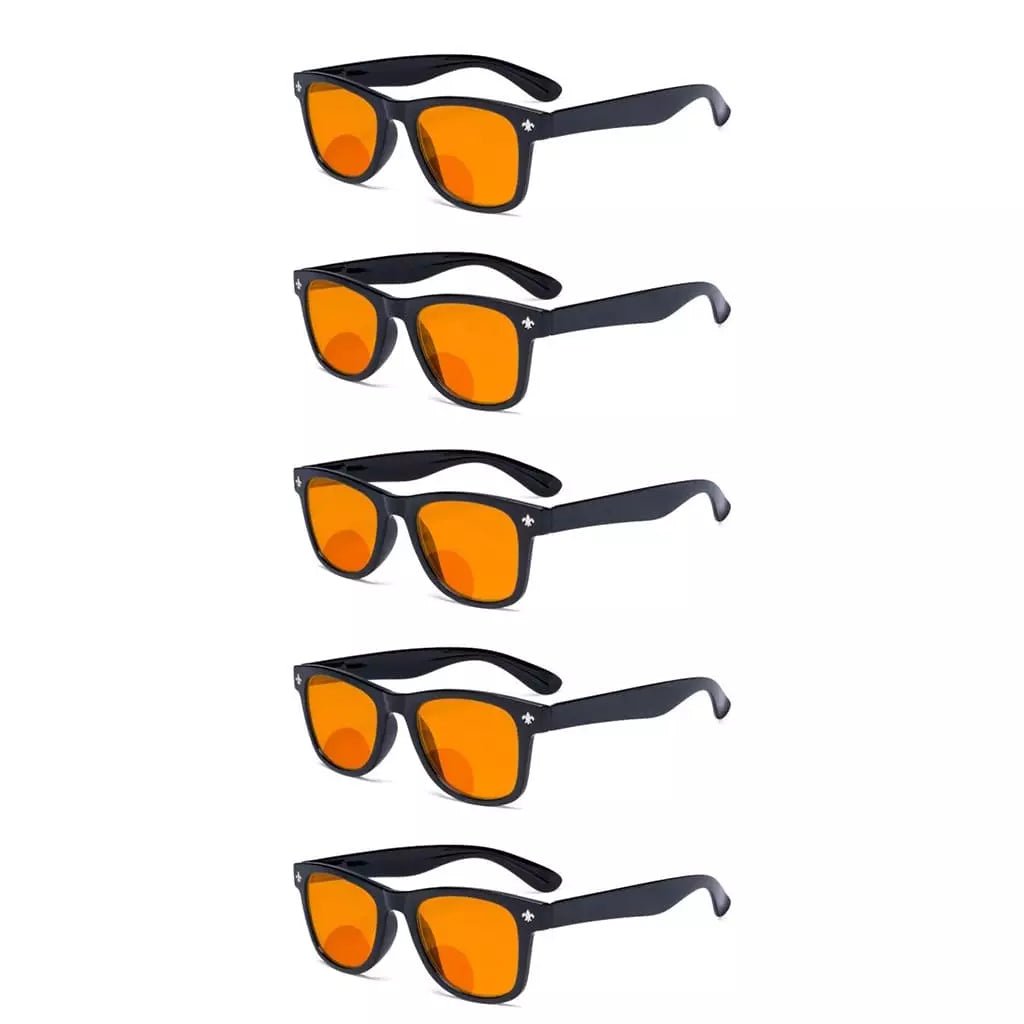 5 Pack Thick Bifocal Blue Light Blocking Reading Glasses DSS027eyekeeper.com