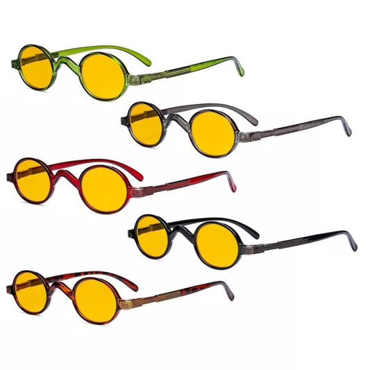 5 Pack Vintage Blue Light Blocking Reading Glasses HPR077Xeyekeeper.com