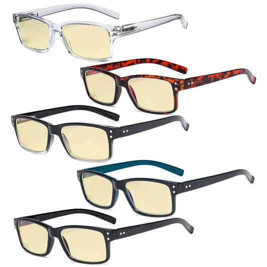 5 Pack Vintage Blue Light Blocking Reading Glasses TMCG032eyekeeper.com