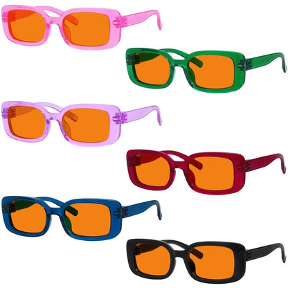 6 Pack 100% Blue Light Blocking Orange Glasses Metalless Screwless R2502 - B98eyekeeper.com