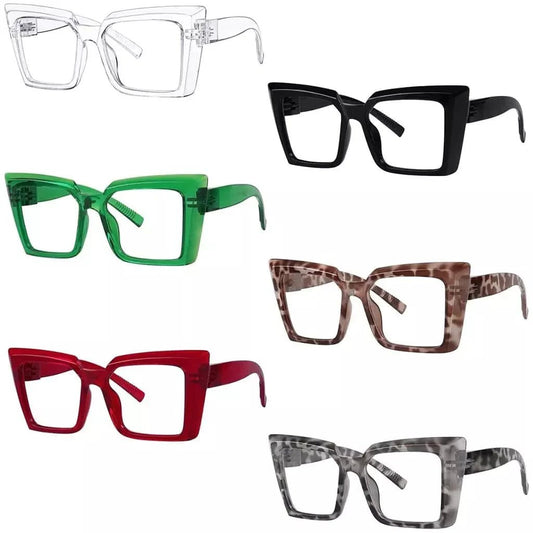 6 Pack 30% Blue Light Blocking Oversized Screwless Reading Glasses NR2141 - B15eyekeeper.com