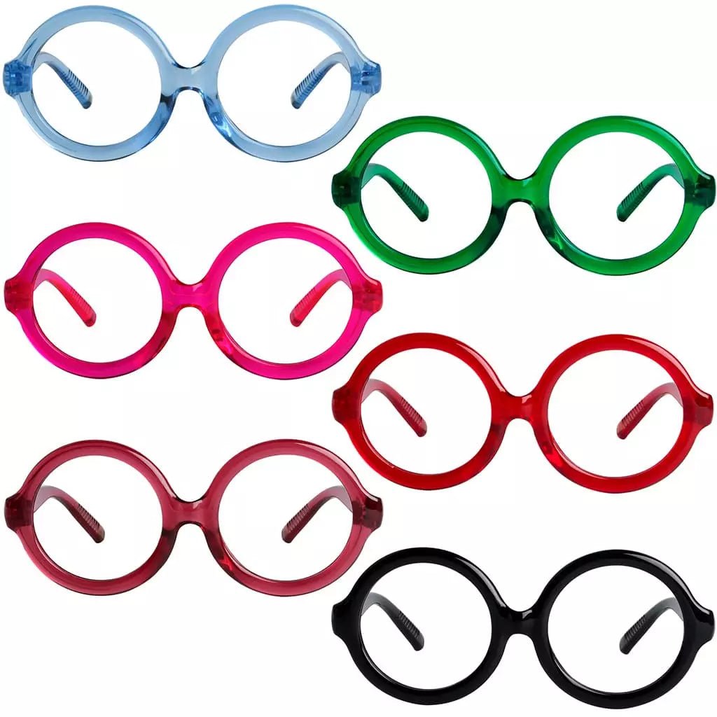 6 Pack 30% Blue Light Blocking Round Reading Glasses Metalless R2313 - B15eyekeeper.com