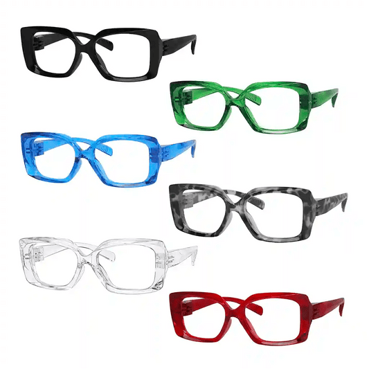 6 Pack 30% Blue Light Blocking Thicker Metalless Reading Glasses NR2010 - B15eyekeeper.com