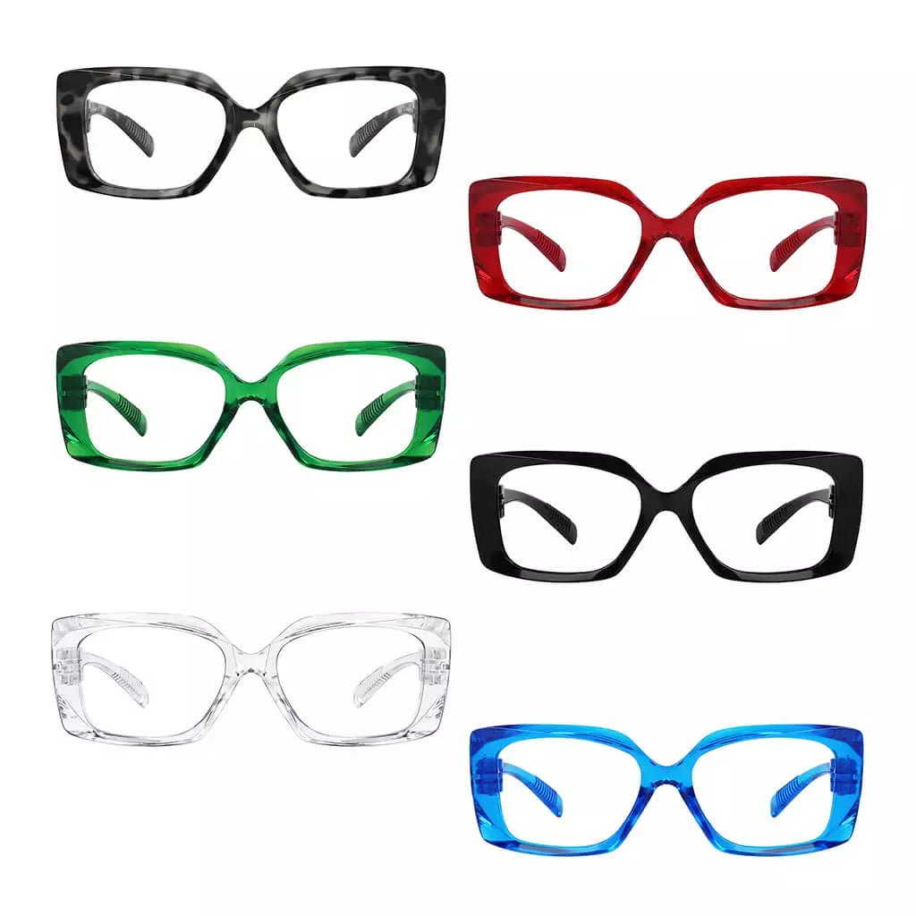 6 Pack 30% Blue Light Blocking Thicker Metalless Screwless Glasses NR2010 - B15eyekeeper.com