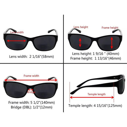 6 Pack Bifocal Reading Sunglasses Rhinestone Temples Design SBR821eyekeeper.com