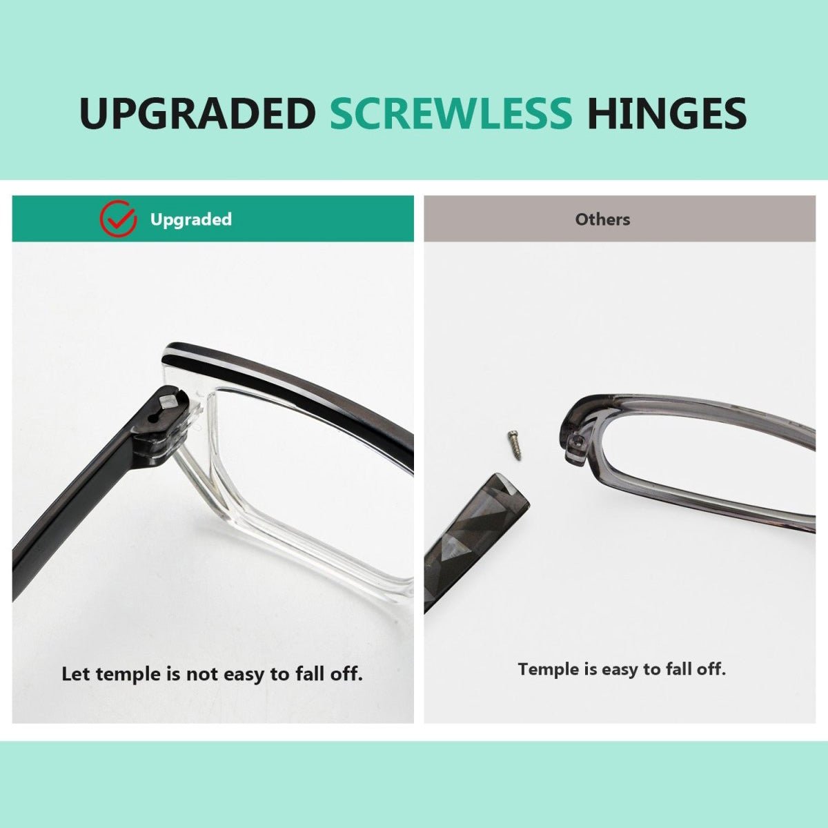 6 Pack Metalless Design Screwless Spring Hinges Reading Glasses R2204eyekeeper.com