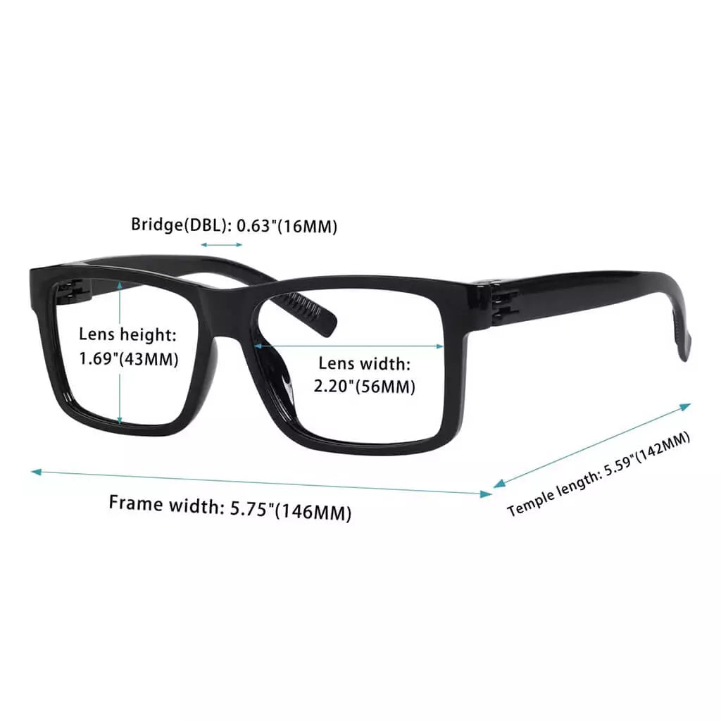 6 Pack Metalless Screwless Oversized Reading Glasses Thick Spring Hinge NR2508eyekeeper.com