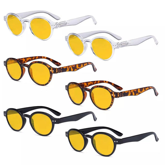 6 Pack Oval Blue Light Blocking Reading Glasses HP070eyekeeper.com