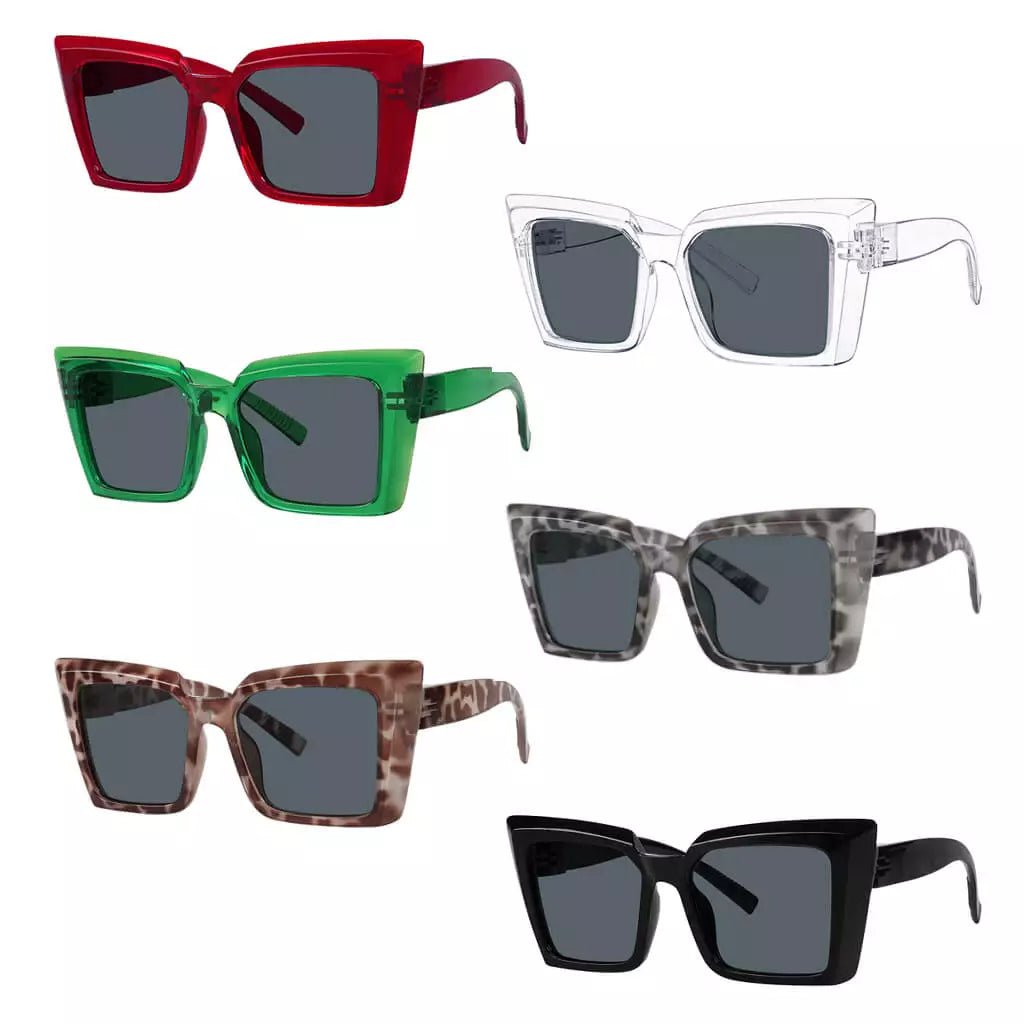 6 Pack Polarized Sunglasses Metalless Screwless Spring Hinge NR2141PLeyekeeper.com