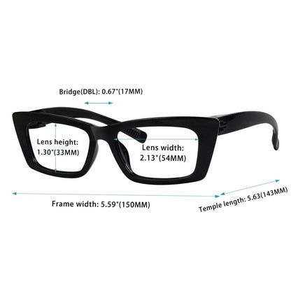 6 Pack Sleek Cat - eye Screwless Metalless Reading Glasses NR2501eyekeeper.com