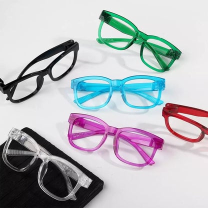 6 Pack Square Reading Glasses Metalless Spring Hinges Readers R033eyekeeper.com