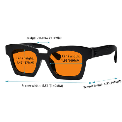 6 Pack 100% Blue Light Blocking Orange Glasses Metalless Screwless NR2019-B98