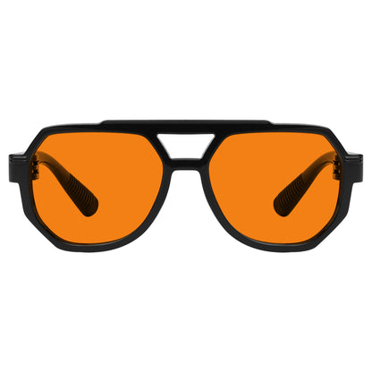 100% Blaulichtblocker Orange Metalllose Pilotenbrille NR2309-B98