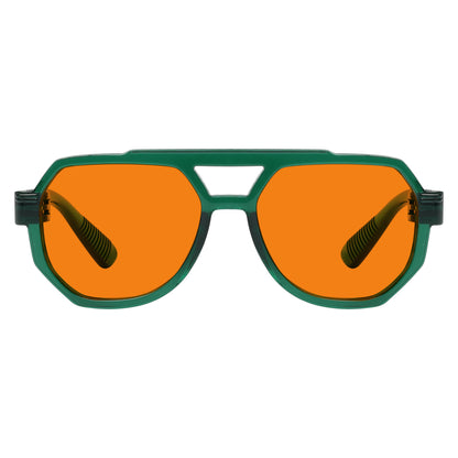 100% Blaulichtblocker Orange Metalllose Pilotenbrille NR2309-B98