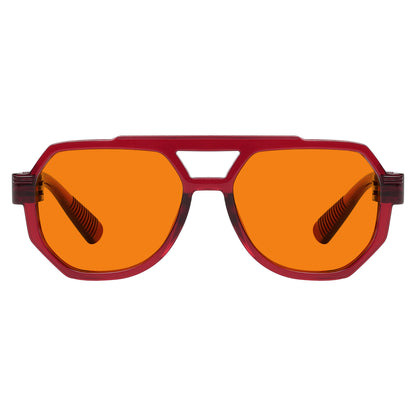 100% Blaulichtblocker Orange Metalllose Pilotenbrille NR2309-B98