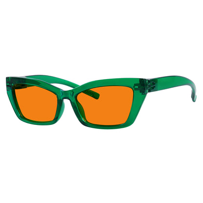 100% Blue Blocking Glasses Orange Lens Cat-eye Metalless Screwless R2516-B98