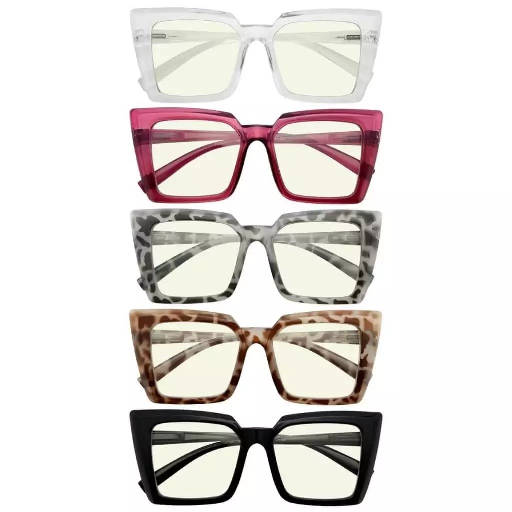 Blue Light Spectacles 5 Pack Oversized Reading Glasses UV2141eyekeeper.com