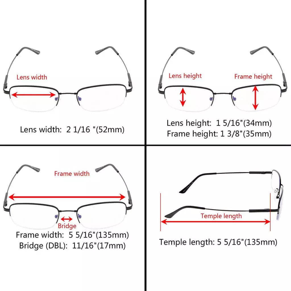 Chic Rectangle Progressive Multifocus Reading Glasses M1704eyekeeper.com
