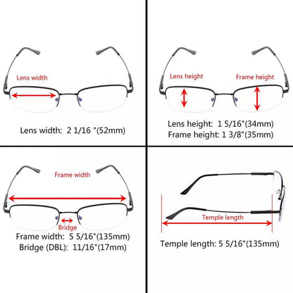 Chic Rectangle Progressive Multifocus Reading Glasses M1704eyekeeper.com