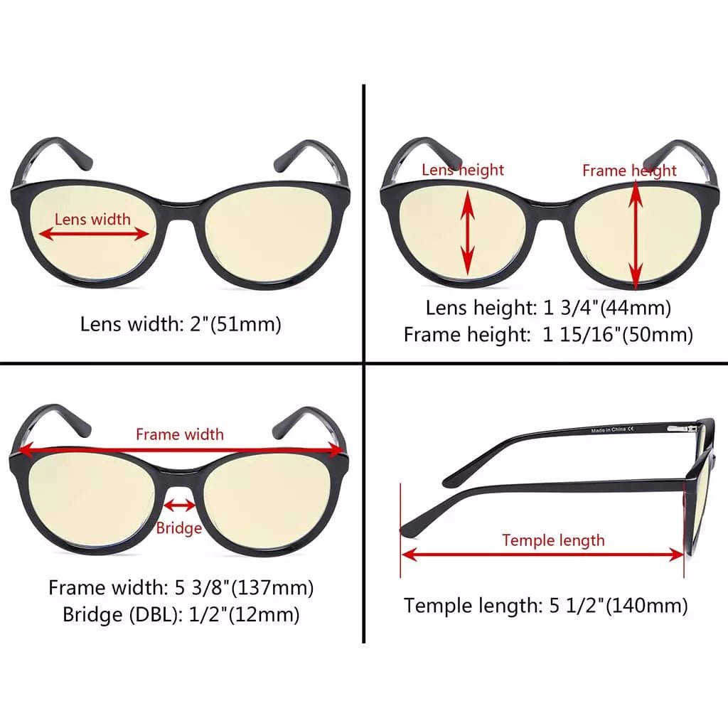 Elegant Oval Blue Light Blocking Eyeglassess BC1904 - BB60eyekeeper.com