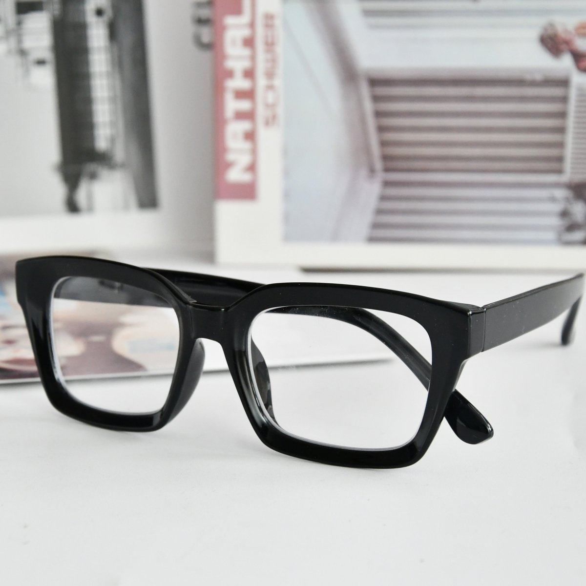 Fashionable Thicker Frame Reading Glasses Square Design R9106 - Aeyekeeper.com