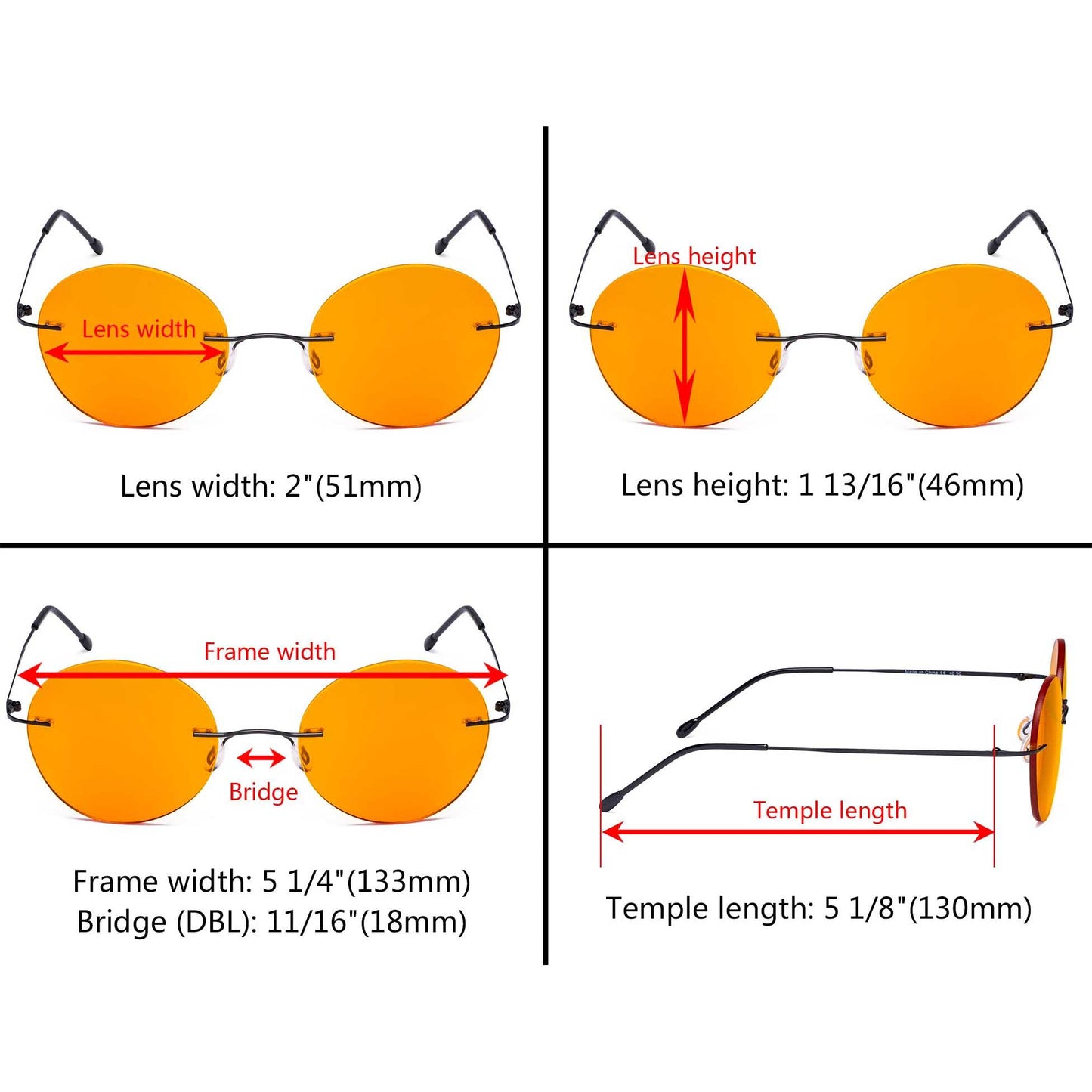 Rahmenlose Titan-Lesebrille mit Blaulichtschutz DSWK9910