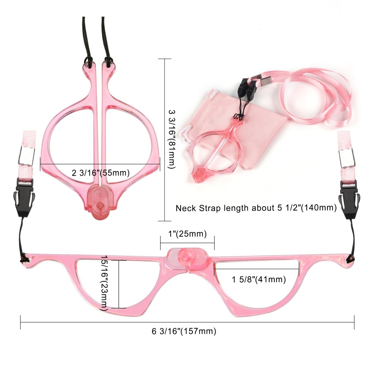 Handhold Magnifier Folding Reading Glasses Metalless Screwless Readers with Neck Strap NR153eyekeeper.com