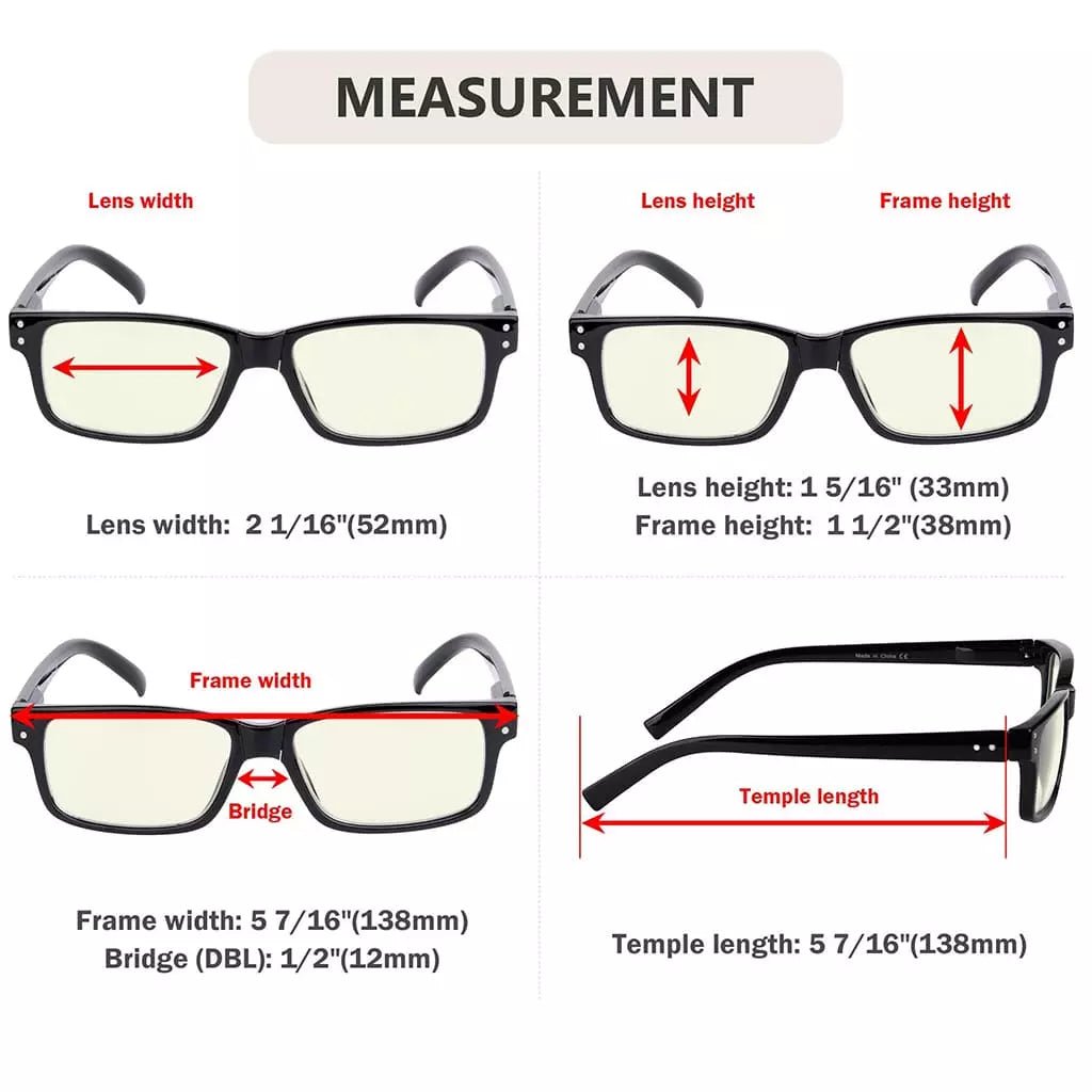 (Must Buy Both Eye) Custom Computer Glasses with Different Power UVPR032 Tortoiseeyekeeper.com