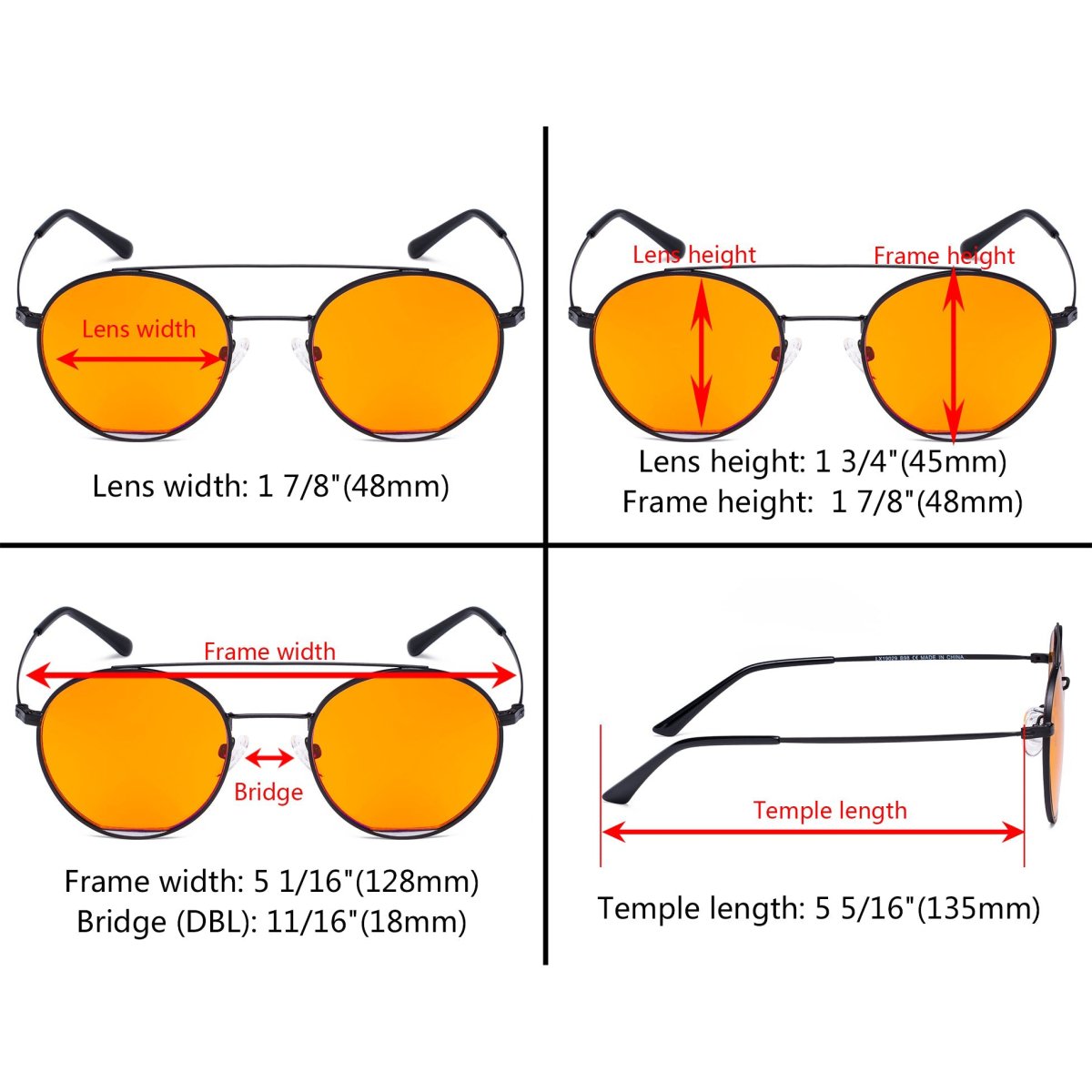 Orange Classic Blue Light Blocking Eyeglasses LX19029 - BB98eyekeeper.com