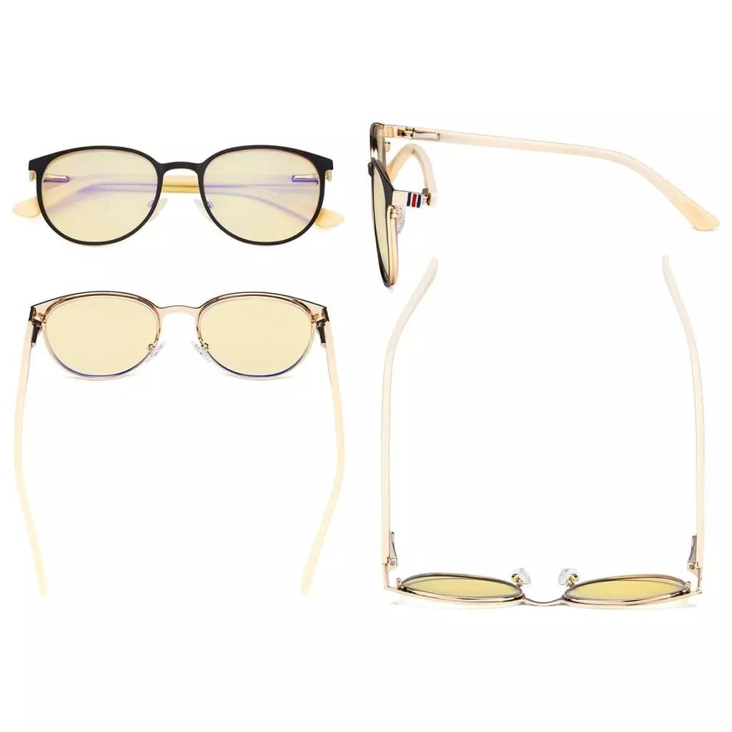 Oval Metal Blue Light Blocking Eyeglasses LX19004 - BB60eyekeeper.com